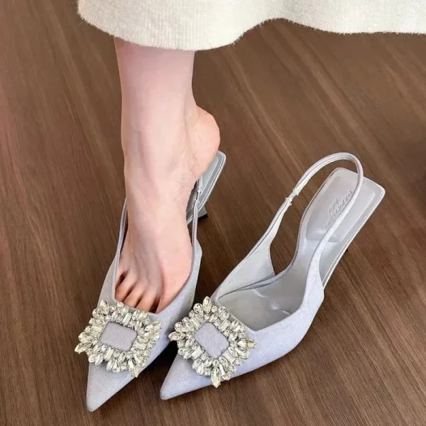 Crystal Slingback Pointed Heels