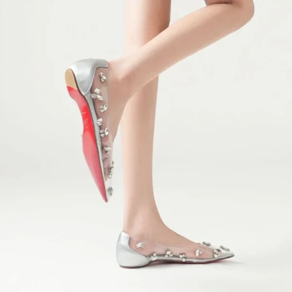 Silver Rhinestone Pointed Heels - Image 3