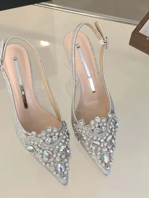 Lace Rhinestone Heels