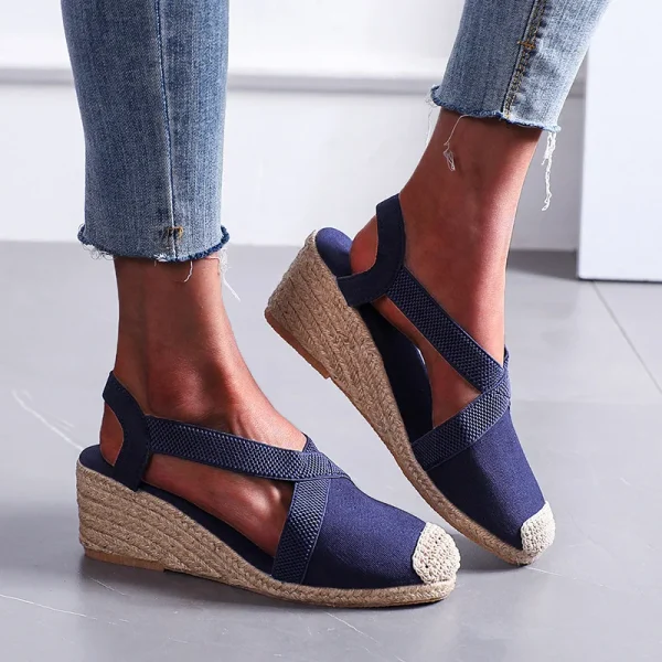 Straw Wedge Espadrille Sandals