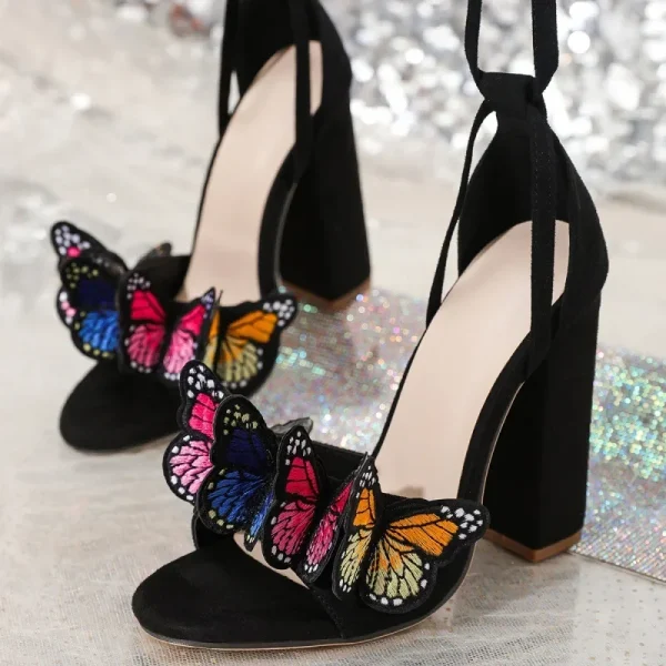 Suede Bow Block Heels - Image 5