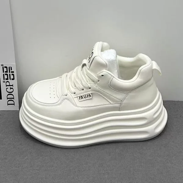 6cm Height Increase Leather Platform Sneakers - Image 2