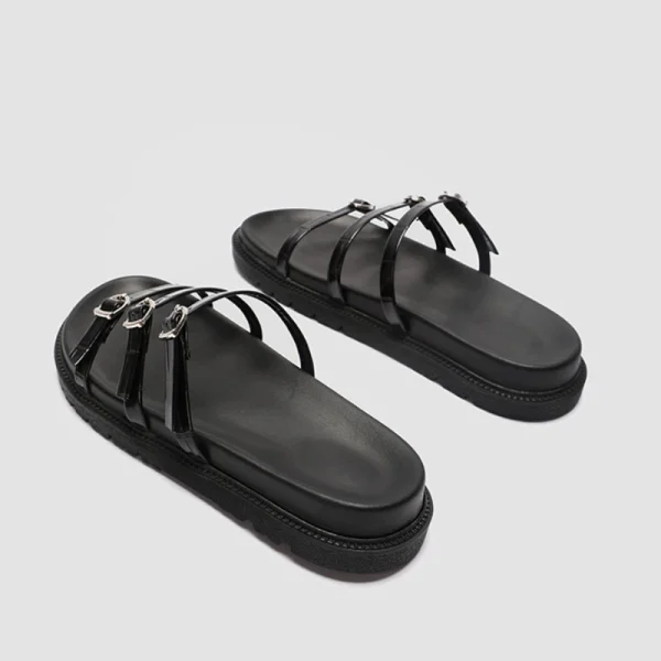 Metal Buckle Flat Sandals - Image 6