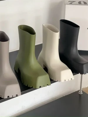 Waterproof Leather Platform Boots