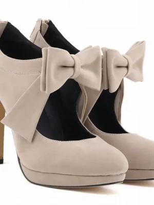 Round-Toe Platform Stiletto Heels