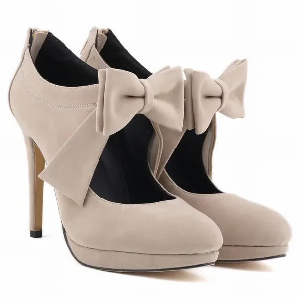 Round-Toe Platform Stiletto Heels