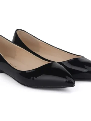 Patent Leather Pointed Toe Slip-On Flats