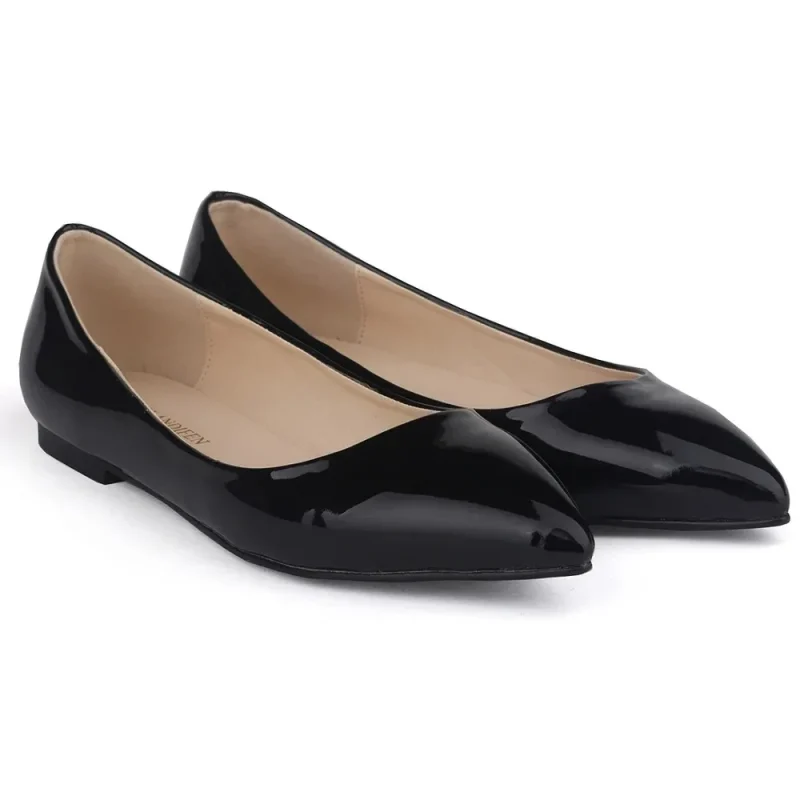 Patent Leather Pointed Toe Slip-On Flats