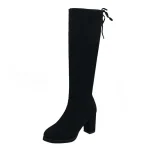 Women's Faux Suede Knee-High Lace-Up Boots