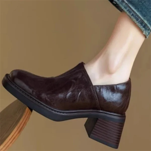 Soft Leather Wedge Mules Comfort Office