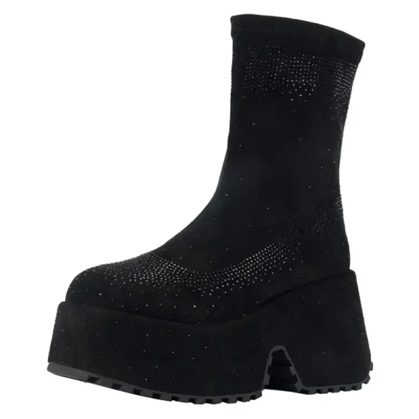 Women's Crystal Wedge Boots