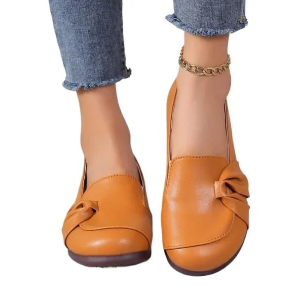 Plus Size Round Toe Flat Bean Shoes