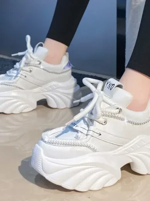 Breathable Platform Sneakers Height Boost