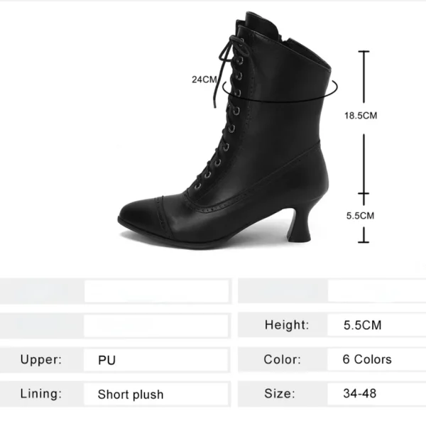 Lace-Up Retro Knight Ankle Boots - Image 6