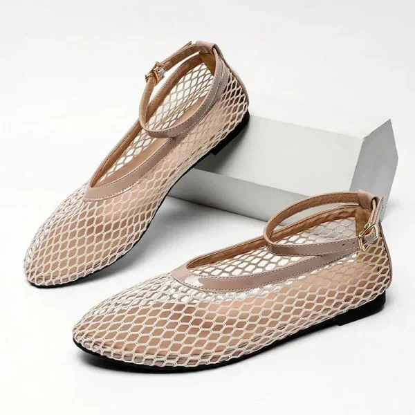 Mesh Mary Jane Flats Comfortable Soft Sole - Image 3