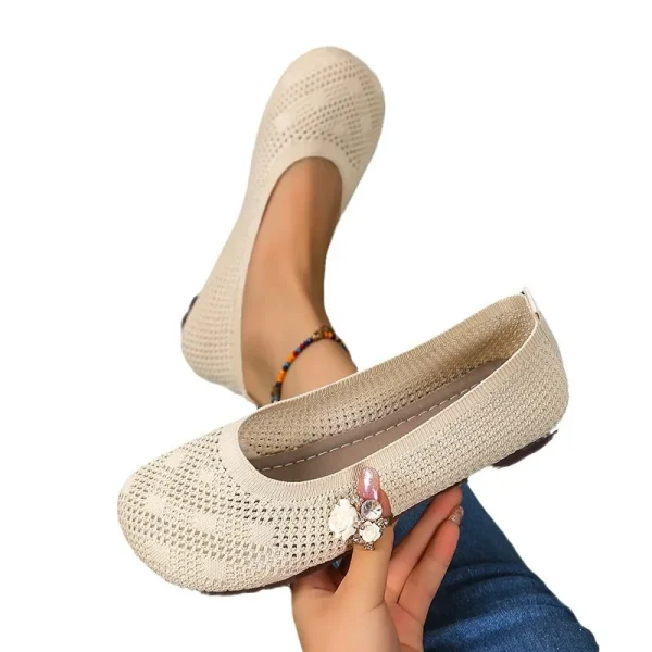 Korean Knit Breathable Flat Shoes - Image 4