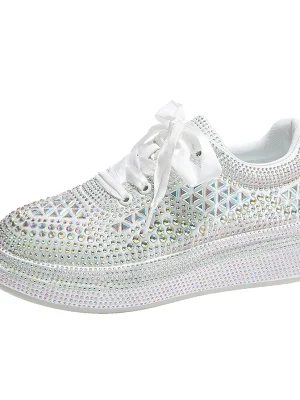 2025 Sparkling Rhinestone Platform Sneakers