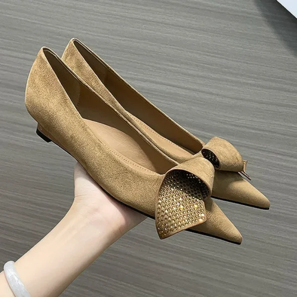 Suede Rhinestone Wedge Heels - Image 6