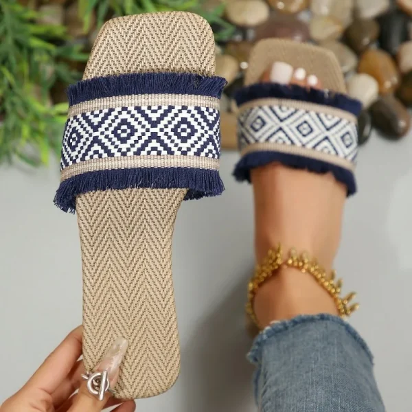 Straw Woven Espadrille Slippers - Image 5