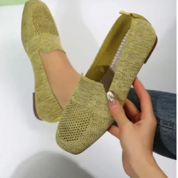 2025 Mesh Knit Square Toe Ballet Flats - Image 4