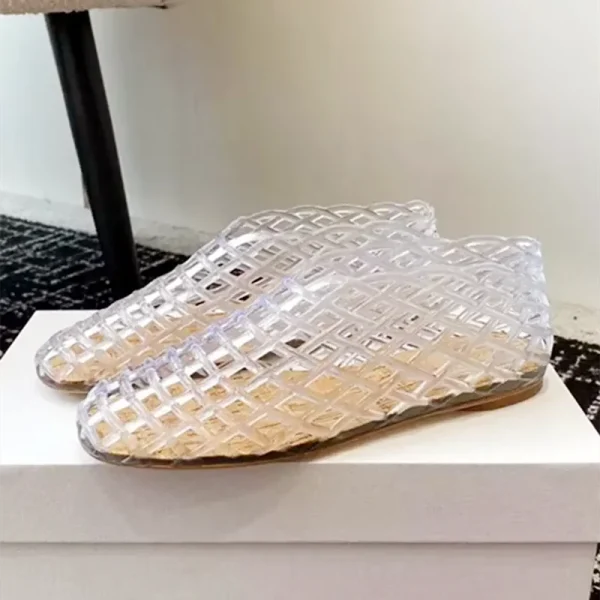 Mesh Weave Jelly Shoes Transparent Flats