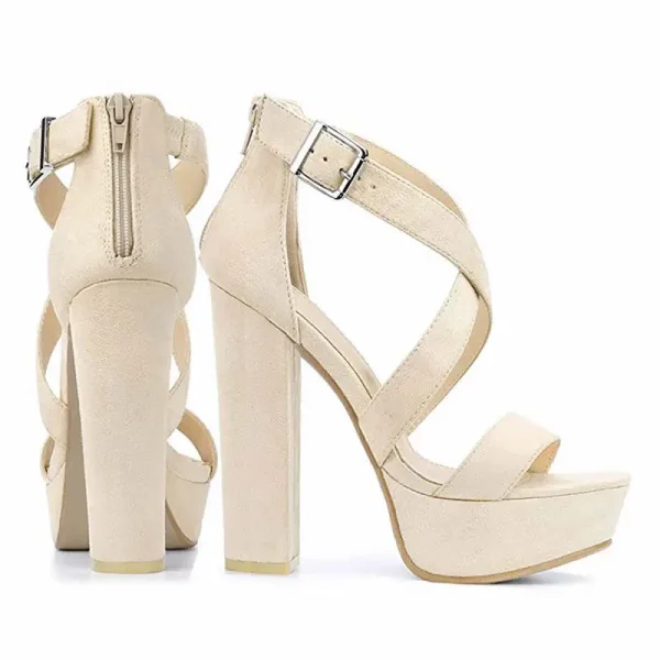 Cross Strap Wedge Sandals - Image 2