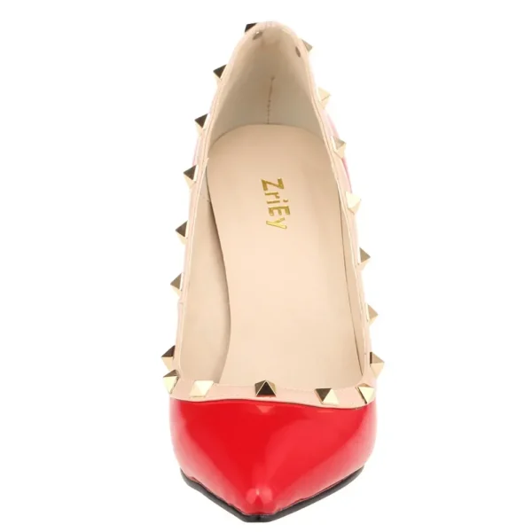 Patent Leather Rivet Wedge Heels - Image 3