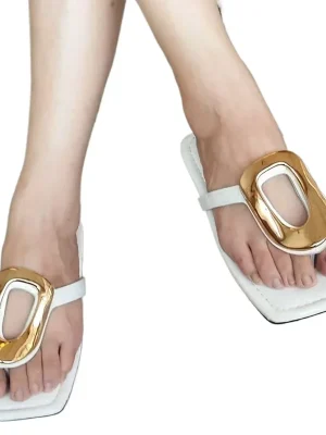 Women’s Metal Flip-Flops