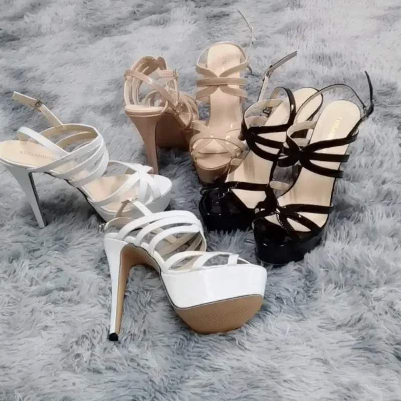 14cm Leather Platform Sandals - Image 2