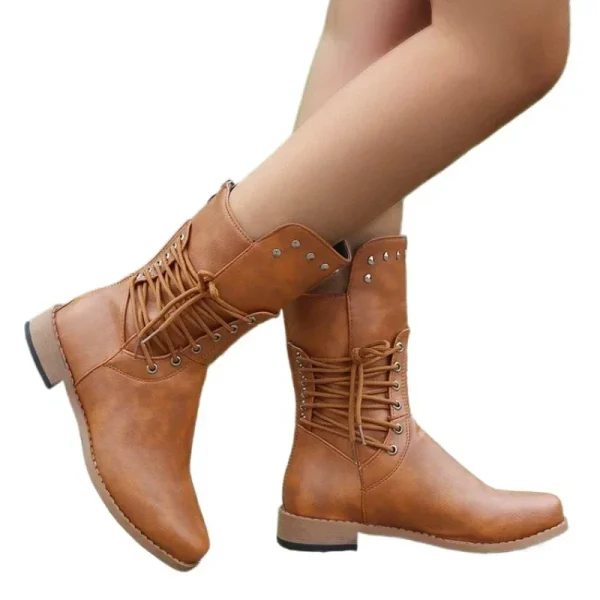 Women's Rivet Knight Boots - Image 5