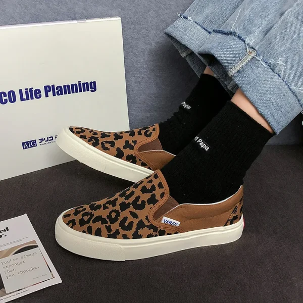 Leopard Canvas Lace-Up Sneakers - Image 5