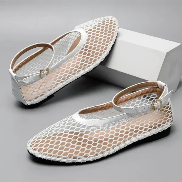 Mesh Mary Jane Flats Comfortable Soft Sole - Image 4