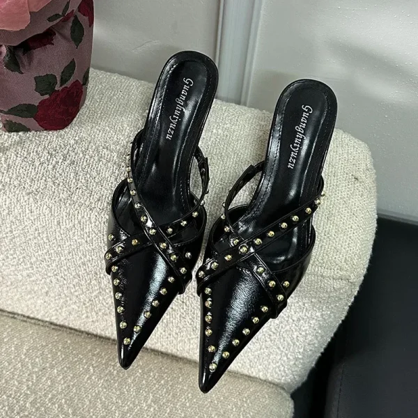 Rivet Slingback Pointed Mules - Image 5