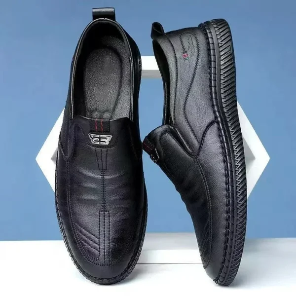 Men's Breathable Leather Slip-On Loafers - Image 4