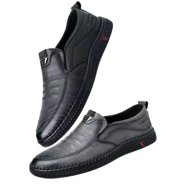 Men's Breathable Leather Slip-On Loafers - Image 2