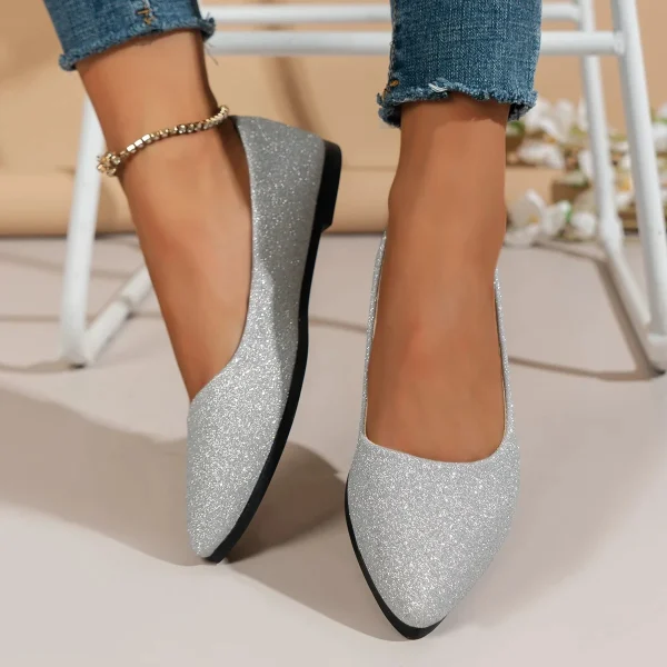 Pointed Toe Flat Ballerina Shoes - Image 2