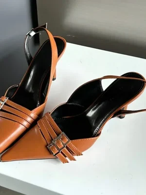 Belt Buckle Pointed Heels