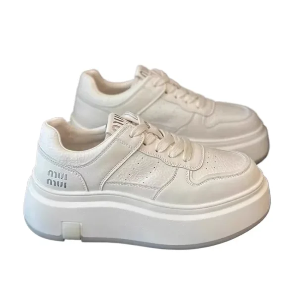 Soft Leather Thick-Soled Sneakers - Image 2