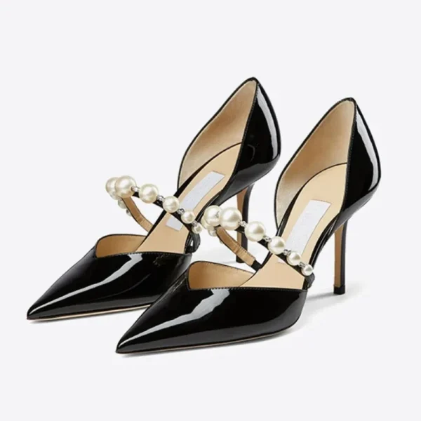 Pearl Rhinestone Pumps Elegant Pointed Heels