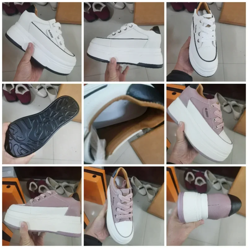 9cm Suede Leather Platform Sneakers - Image 4