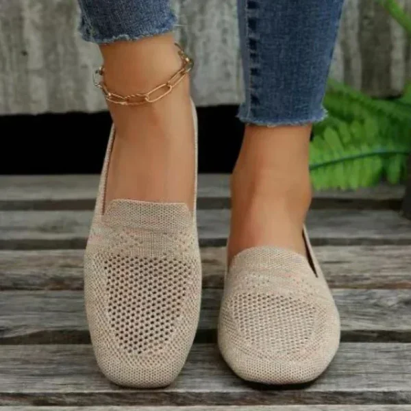 2025 Mesh Knit Square Toe Ballet Flats - Image 5