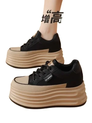 8cm Height Increase Leather Shoes