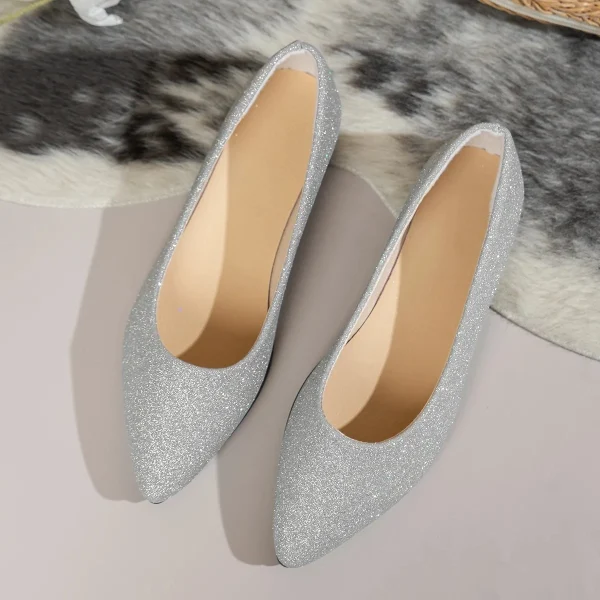 Pointed Toe Flat Ballerina Shoes - Image 3