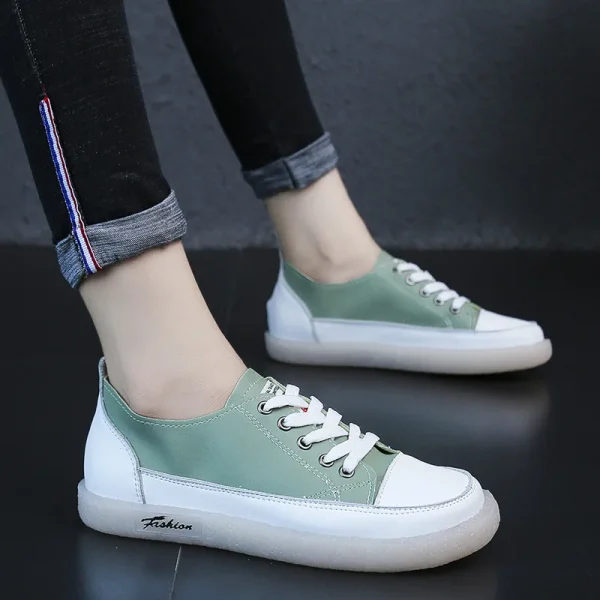 2025 Soft Leather Lace-Up Flat Shoes - Image 3