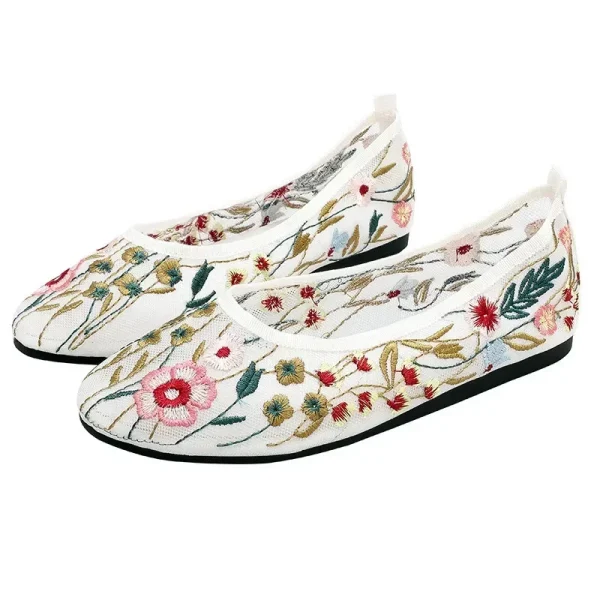 Embroidered Mesh Ballet Flats - Image 2