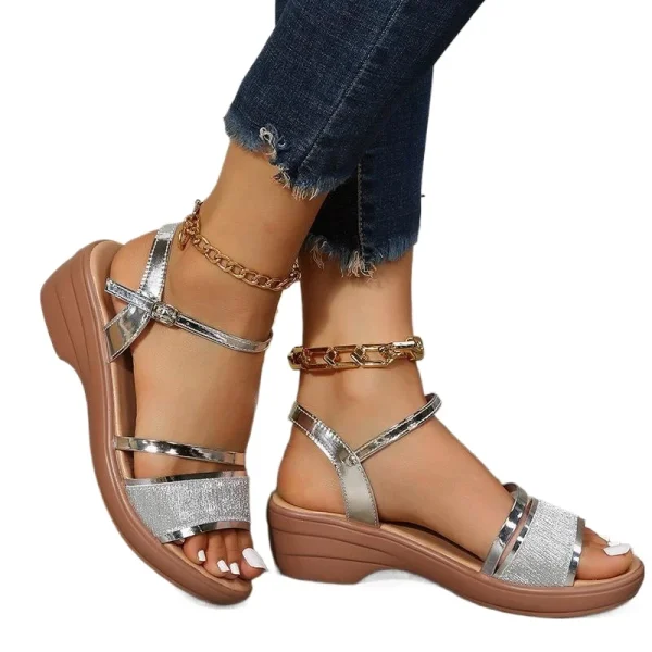 Plus Size Fish Mouth Wedge Sandals