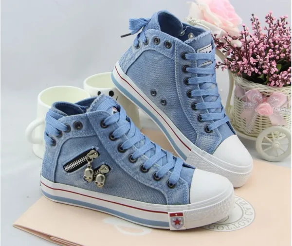 Women's High-Top Canvas Sneakers - Image 5