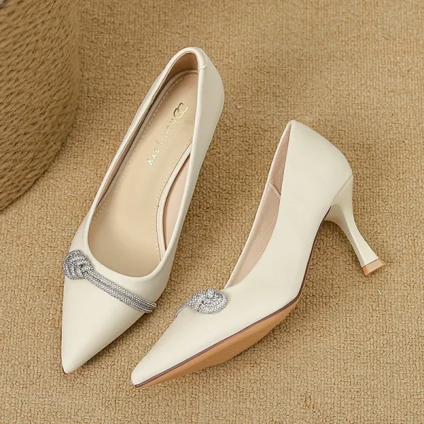 Rhinestone Square Heel Shoes - Image 5