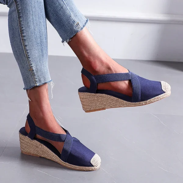 Straw Wedge Espadrille Sandals - Image 6