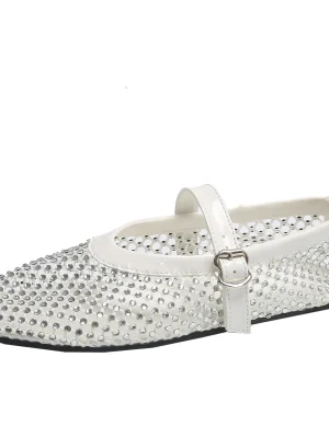 Crystal Mesh Mary Jane Flats